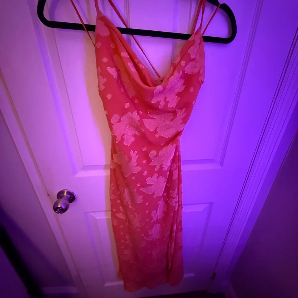 Hello Molly Floral Orange Backless Dress - Picture 5 of 5